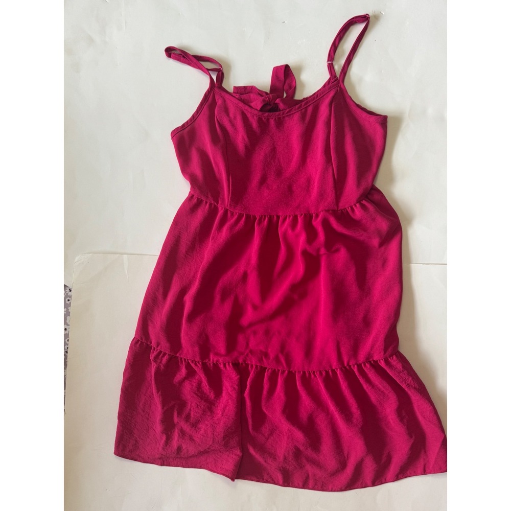 Altar'd State Pink Tiered Mini Dress Tie Back Adjustable Straps E0460W039JD